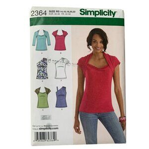 SIMPLICITY 2364 Misses Knit Tops Sleeve Variations Summer UNCUT Size 14 16 18 20